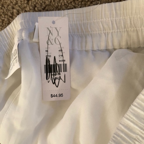 New York and Company Soho Street White Wide Sheer Leg Gauze Pants Size Small NWT - Picture 12 of 14